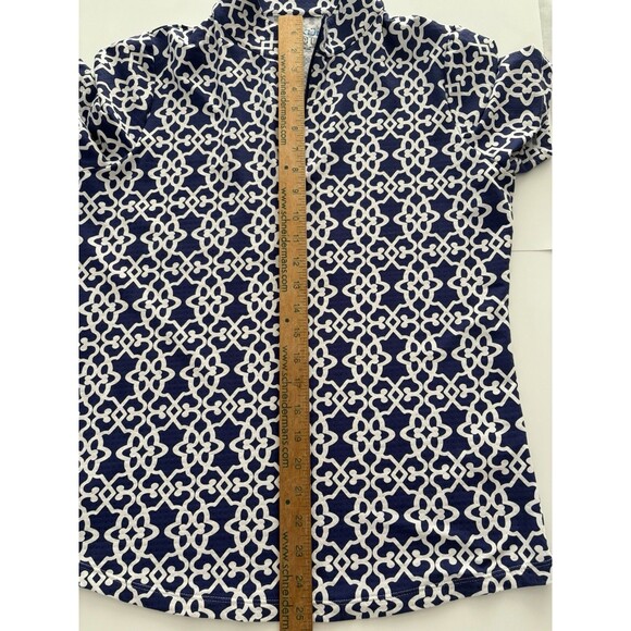 IBKUL 1/4 Zip Shirt Womens Medium Blue White Quick Dry Cool UPF 50 Golf Tennis - Picture 6 of 15
